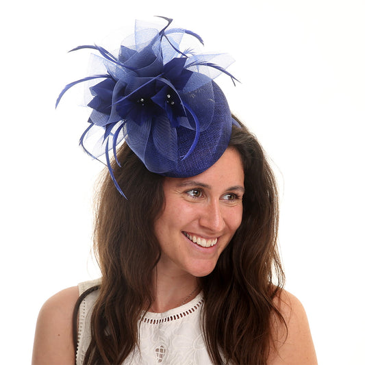Chapeau Calot Bibi Dahlia bleu cobalt JANE ANNE DESIGNS