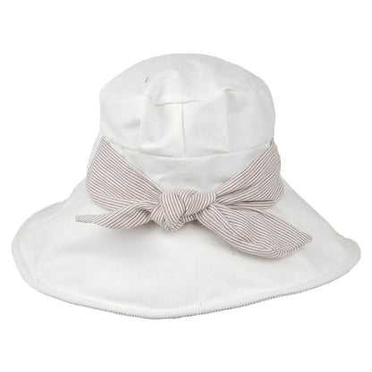 Chapeau Cloche en Coton Façonnable Kissimmee blanc SCALA