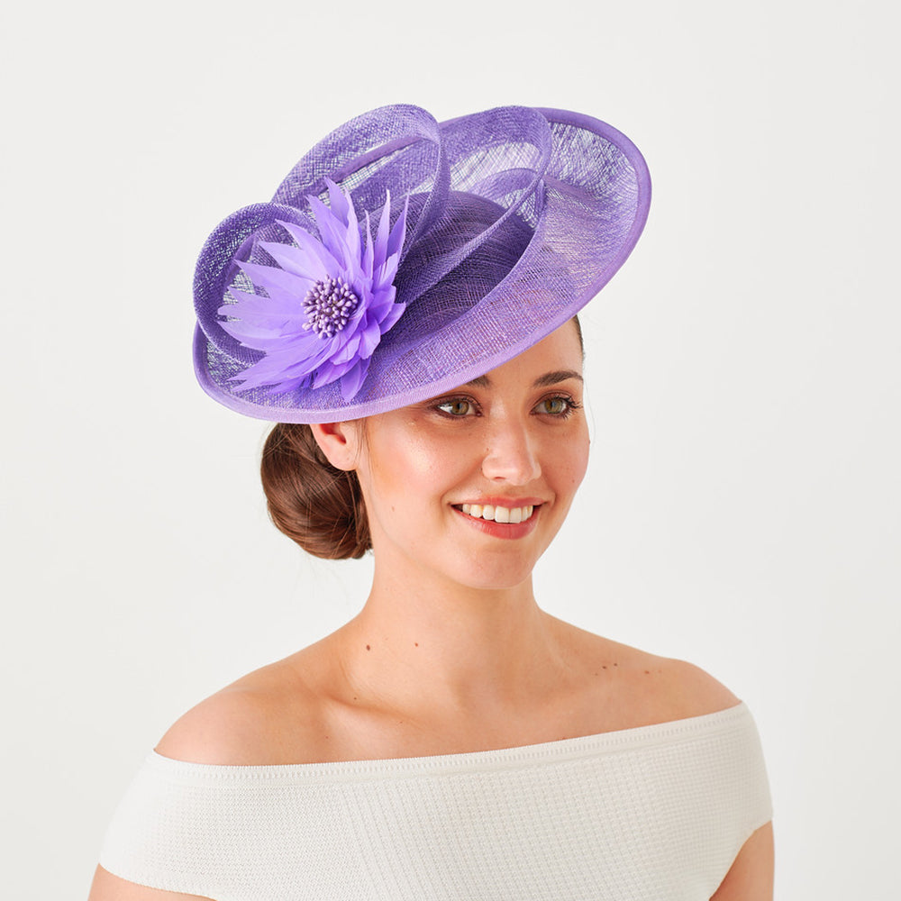 Chapeau Bibi Disque Fleur violette FAILSWORTH