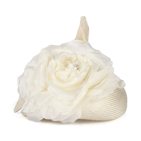 Chapeau Calot en Paille Fleur ivoire WHITELEY