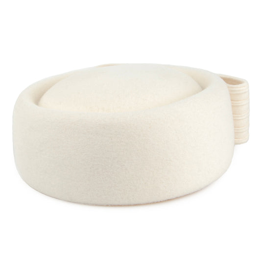 Chapeau Calot en Laine Jackie O Loop Bow blanc cassé WHITELEY