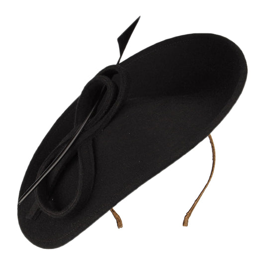 Chapeau Bibi Disque en Laine Athena noir WHITELEY