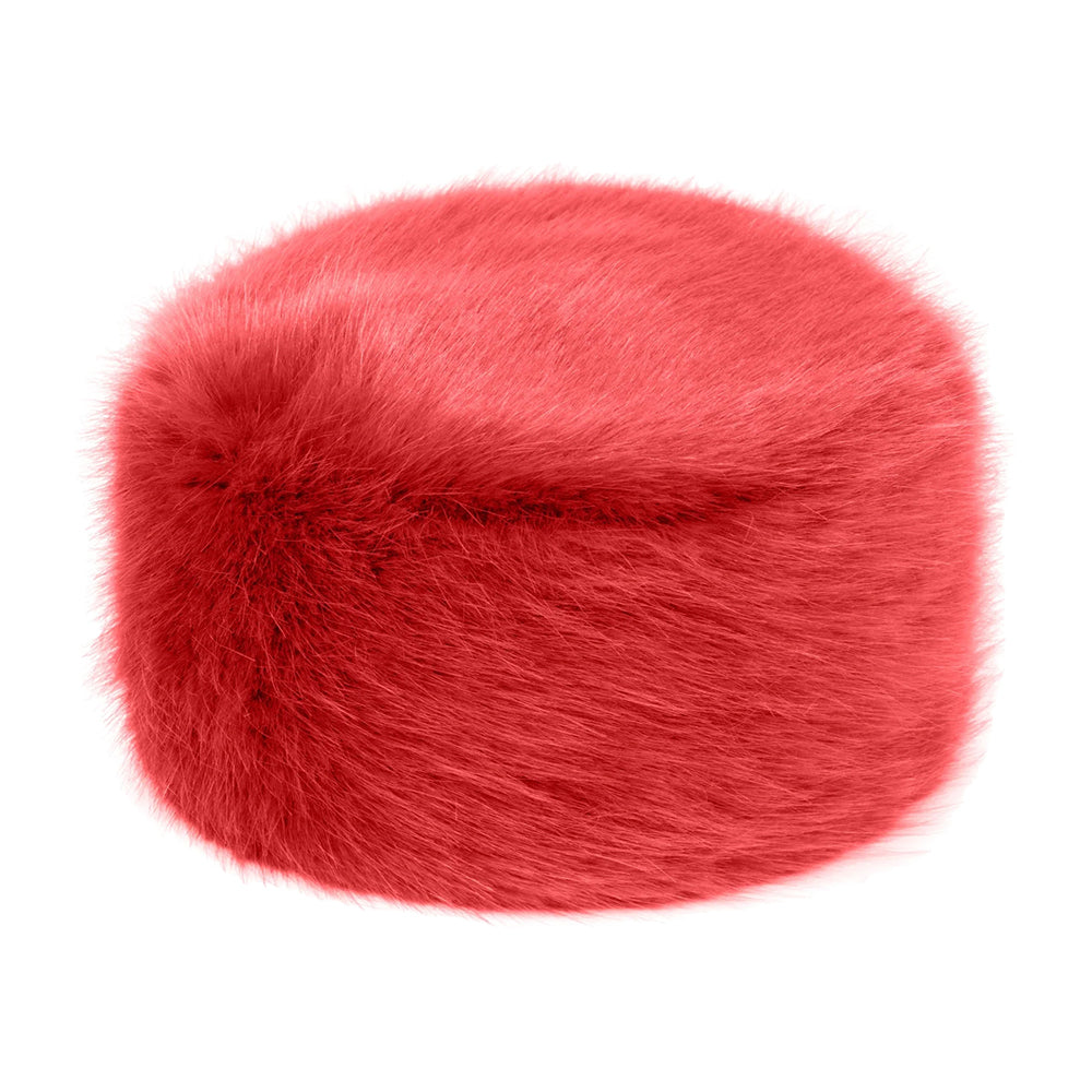 Chapeau Calot Femme Hiver en Fausse Fourrure rouge profond HELEN MOORE