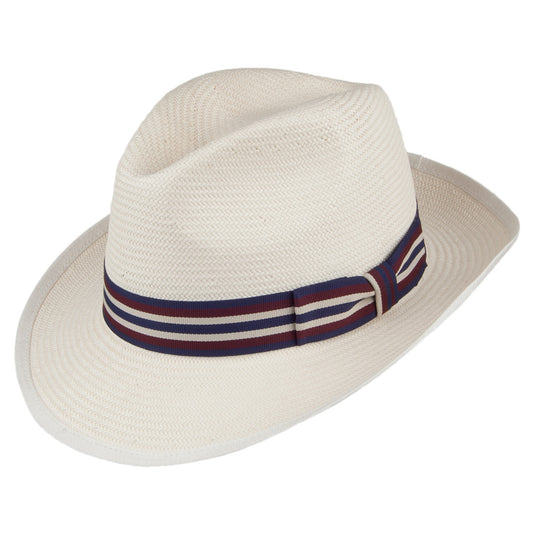 Chapeau Fedora en Paille Toyo Mayfair décoloré DENTON