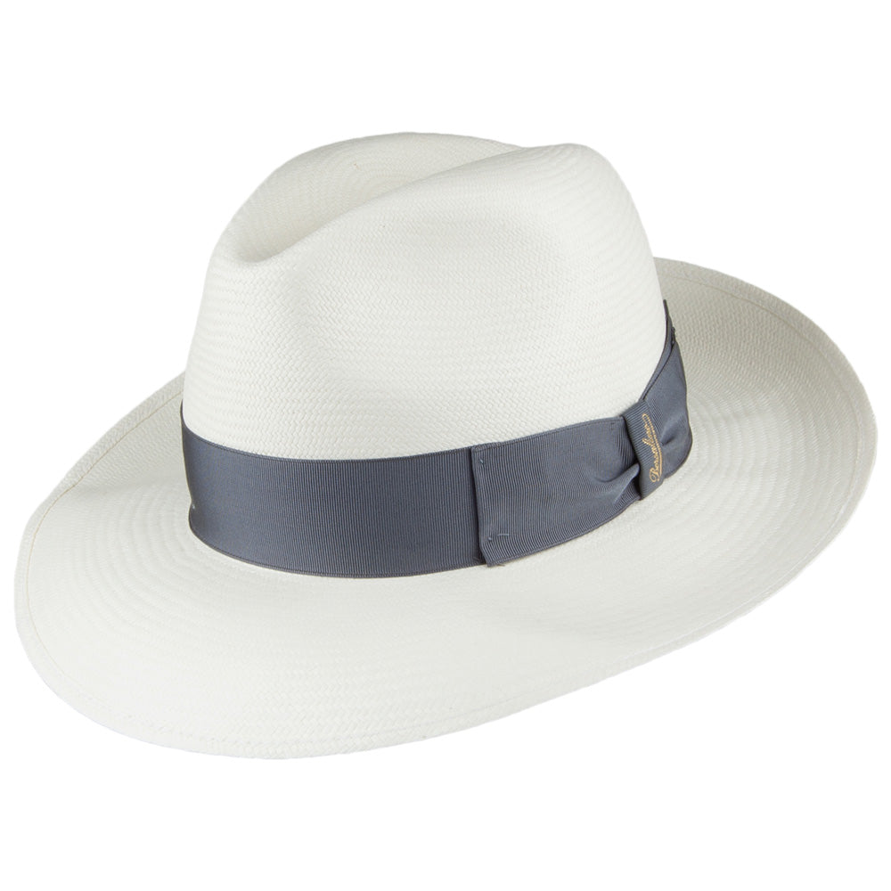 Chapeau Fedora Panama avec Bandeau gris décoloré BORSALINO