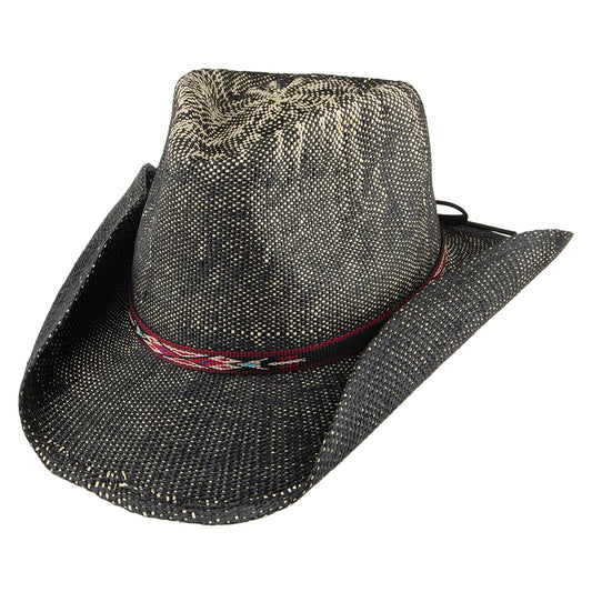 Chapeau de Cowboy Western en Paille Toyo Amarillo noir DORFMAN PACIFIC
