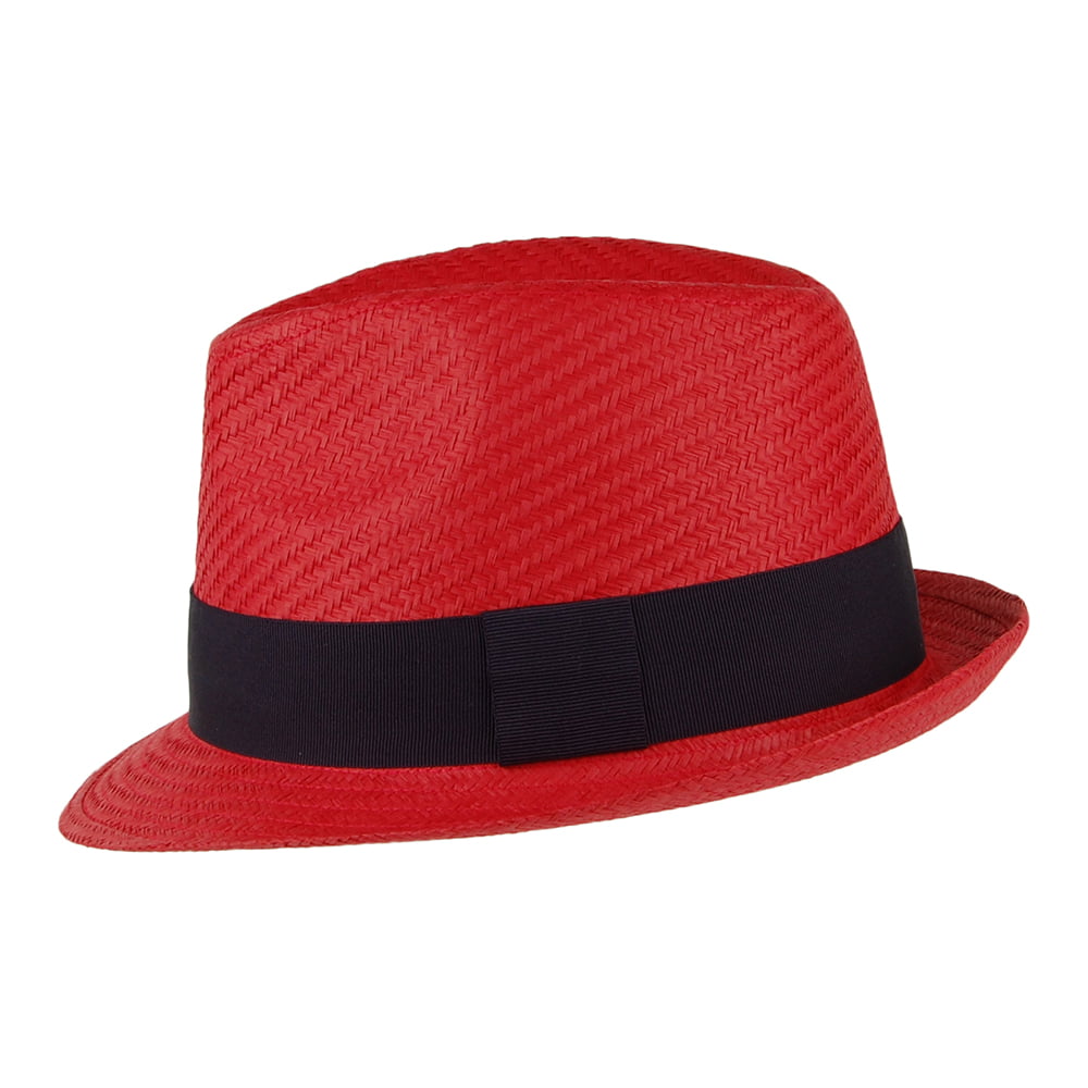 Chapeau Trilby en Paille rouge FAILSWORTH