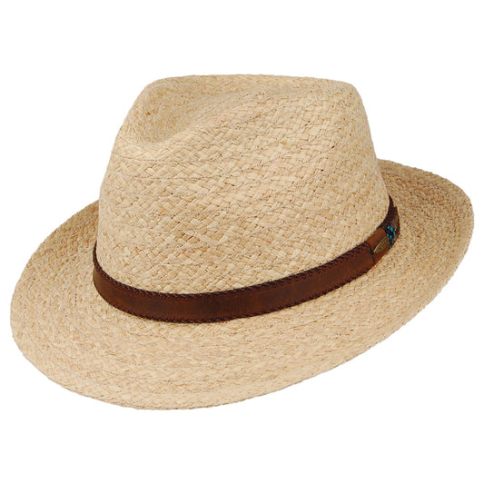 Chapeau Fedora en Raphia Tressé Currituck naturel SCALA