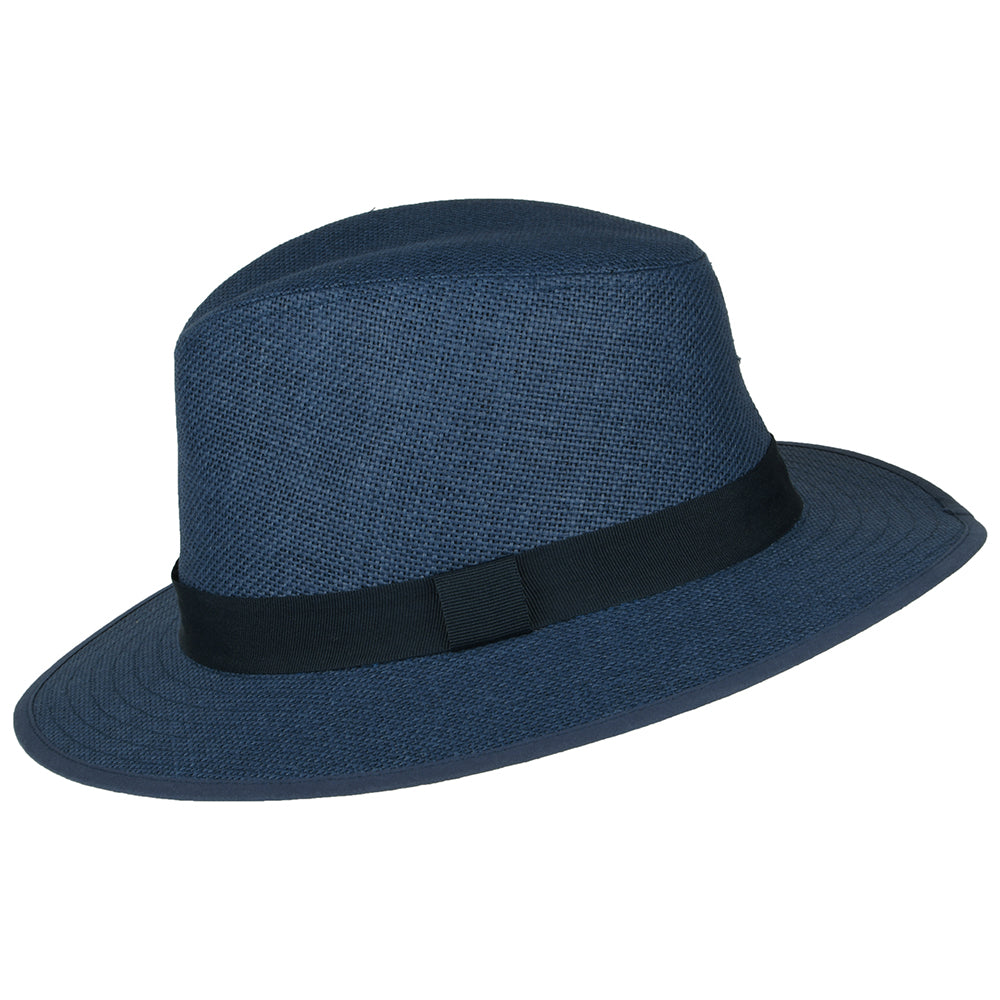 Chapeau Fedora Safari en Paille Toyo bleu marine FAILSWORTH