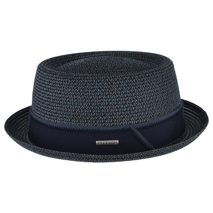 Chapeau Pork Pie en Paille Toyo bleu STETSON