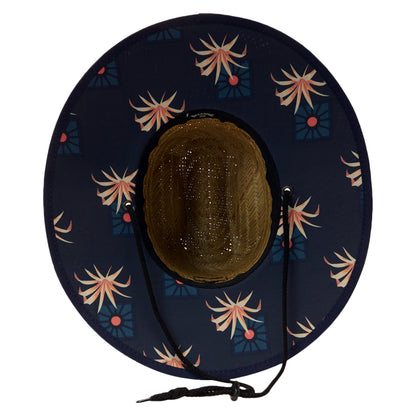 Chapeau Lifeguard Tides Print en Jonc de Mer naturel-bleu marine BILLABONG