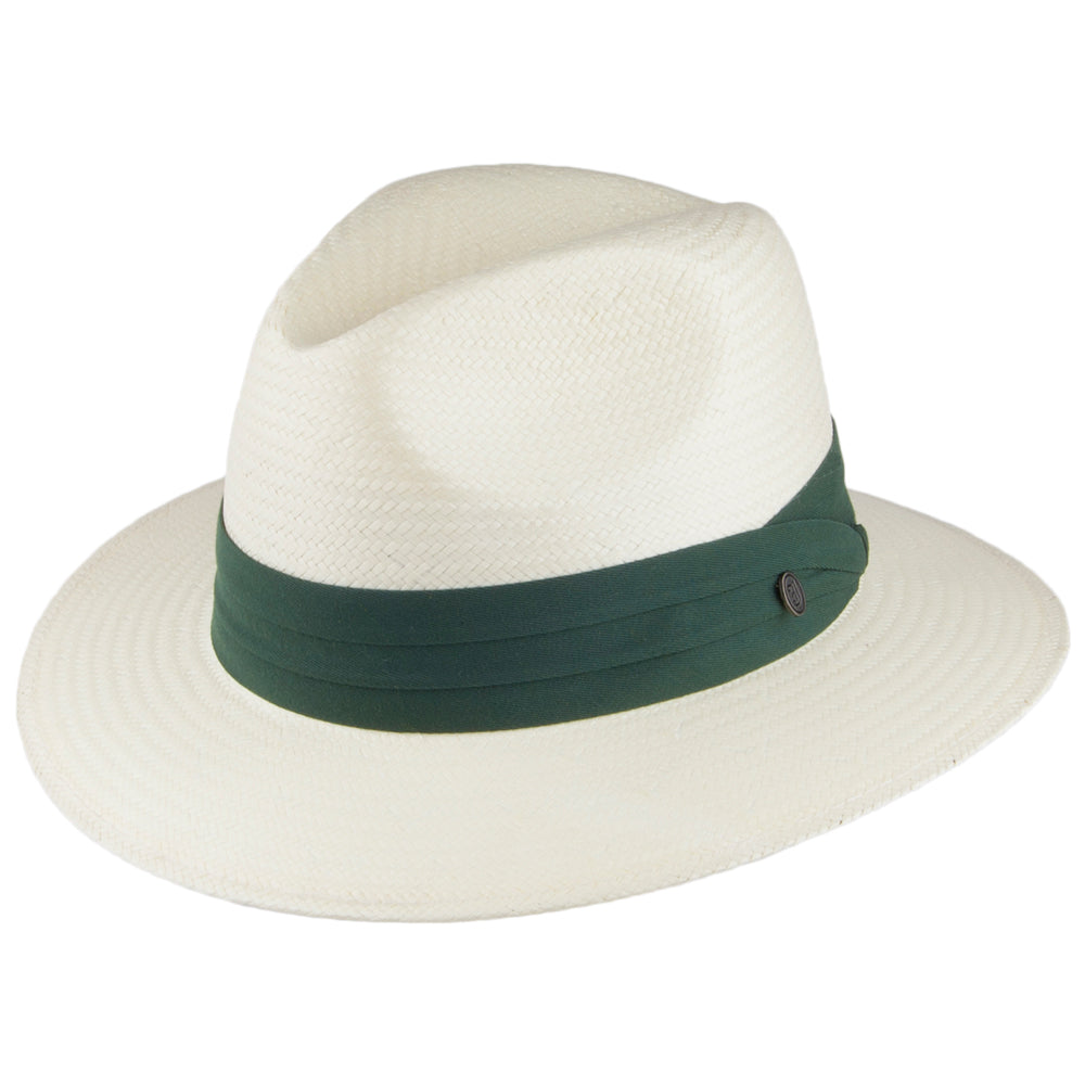 Chapeau Fedora Safari en Paille Toyo avec Bandeau olive JAXON & JAMES