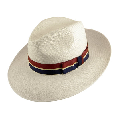 Chapeau Fedora Panama à Bord Rabattable naturel avec Bandeau à Rayures OLNEY