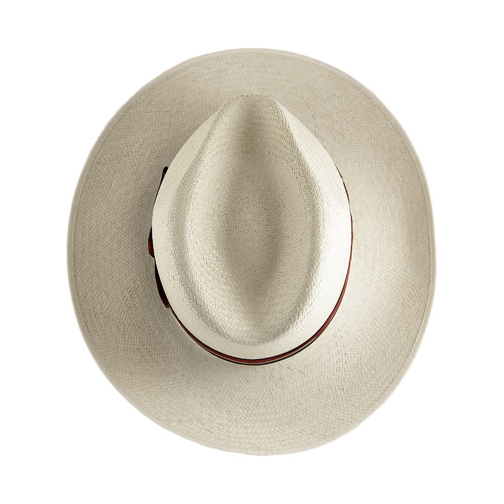 Chapeau Fedora Panama à Bord Rabattable naturel avec Bandeau à Rayures OLNEY