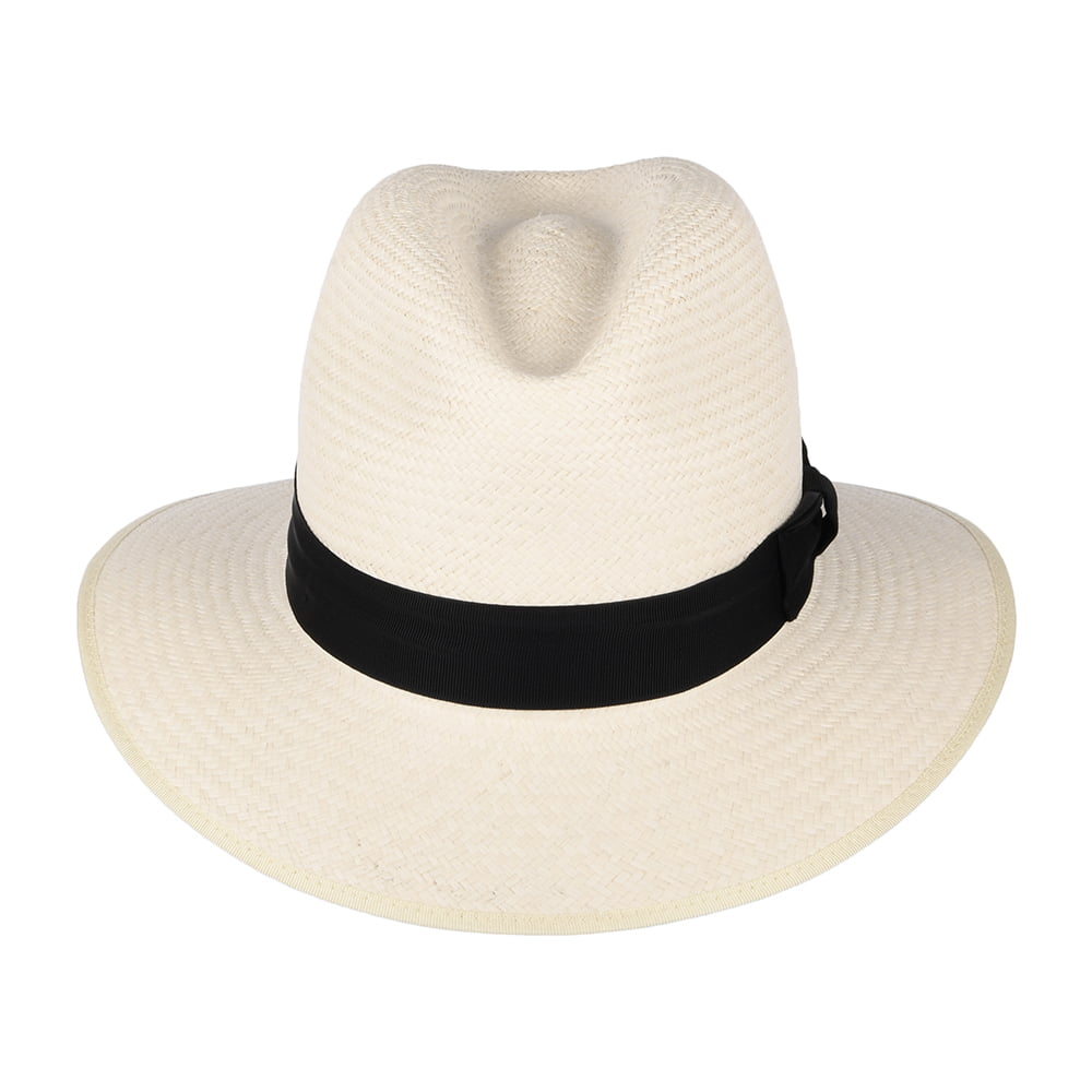 Chapeau Fedora Panama Safari avec Bandeau noir Safari décoloré OLNEY