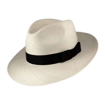 Chapeau Fedora Panama à Bord Rabattable naturel avec Bandeau noir OLNEY