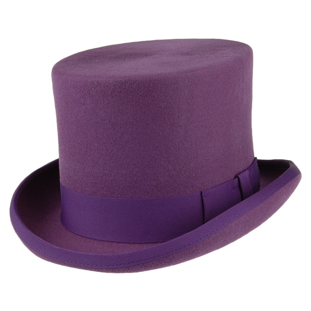 Chapeau Haut de Forme en Laine Feutrée violet DENTON