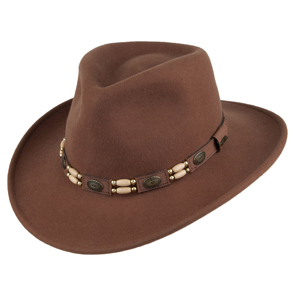 Dorfman Pacific Chapeau Australien En Paille Kangaroo Rush Naturel - Style Outback, Medium