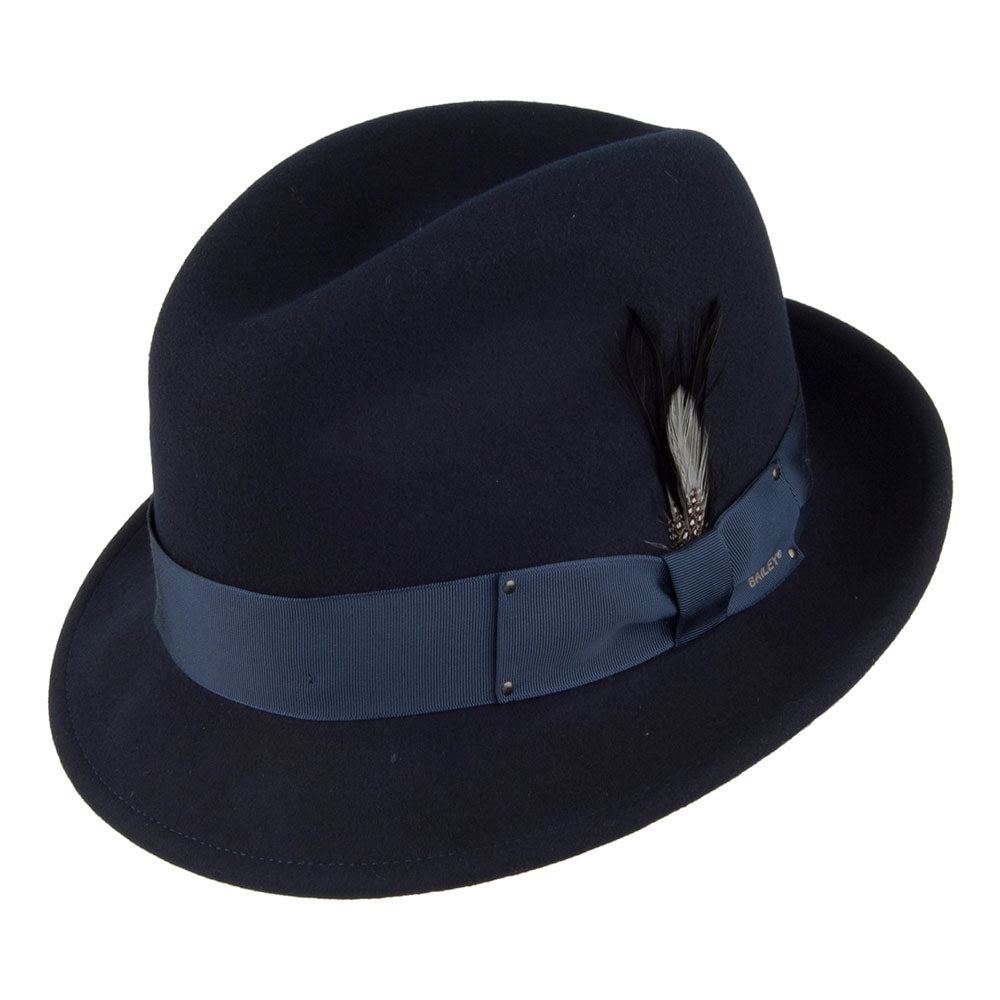 Chapeau Trilby en Laine Feutrée Déformable Hydrofuge Tino bleu marine BAILEY