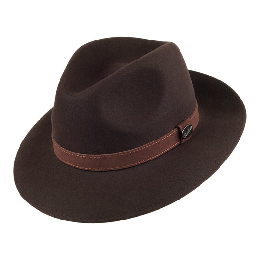 Chapeau Fedora Safari Déformable Classic en Fourrure Feutrée marron BORSALINO