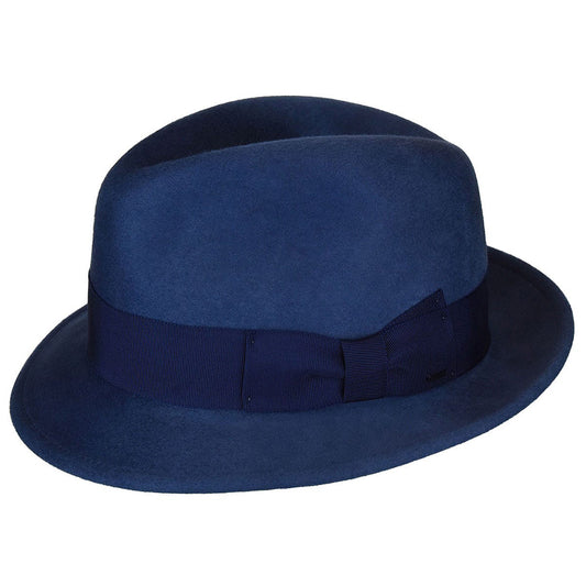 Chapeau Trilby The Riff en Laine Feutrée bleu BAILEY