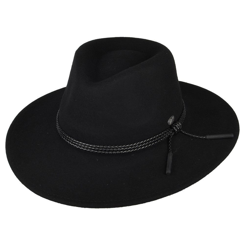 Chapeau Australien en Laine Feutrée Piston noir BAILEY