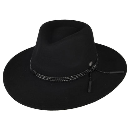 Chapeau Australien en Laine Feutrée Piston noir BAILEY