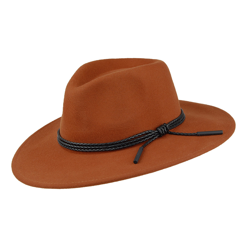 Chapeau Australien en Laine Feutrée Piston caramel BAILEY