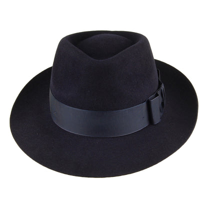 Chapeau Fedora en Fourrure Feutrée Casablanca bleu marine CHRISTYS