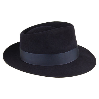Chapeau Fedora en Fourrure Feutrée Casablanca bleu marine CHRISTYS