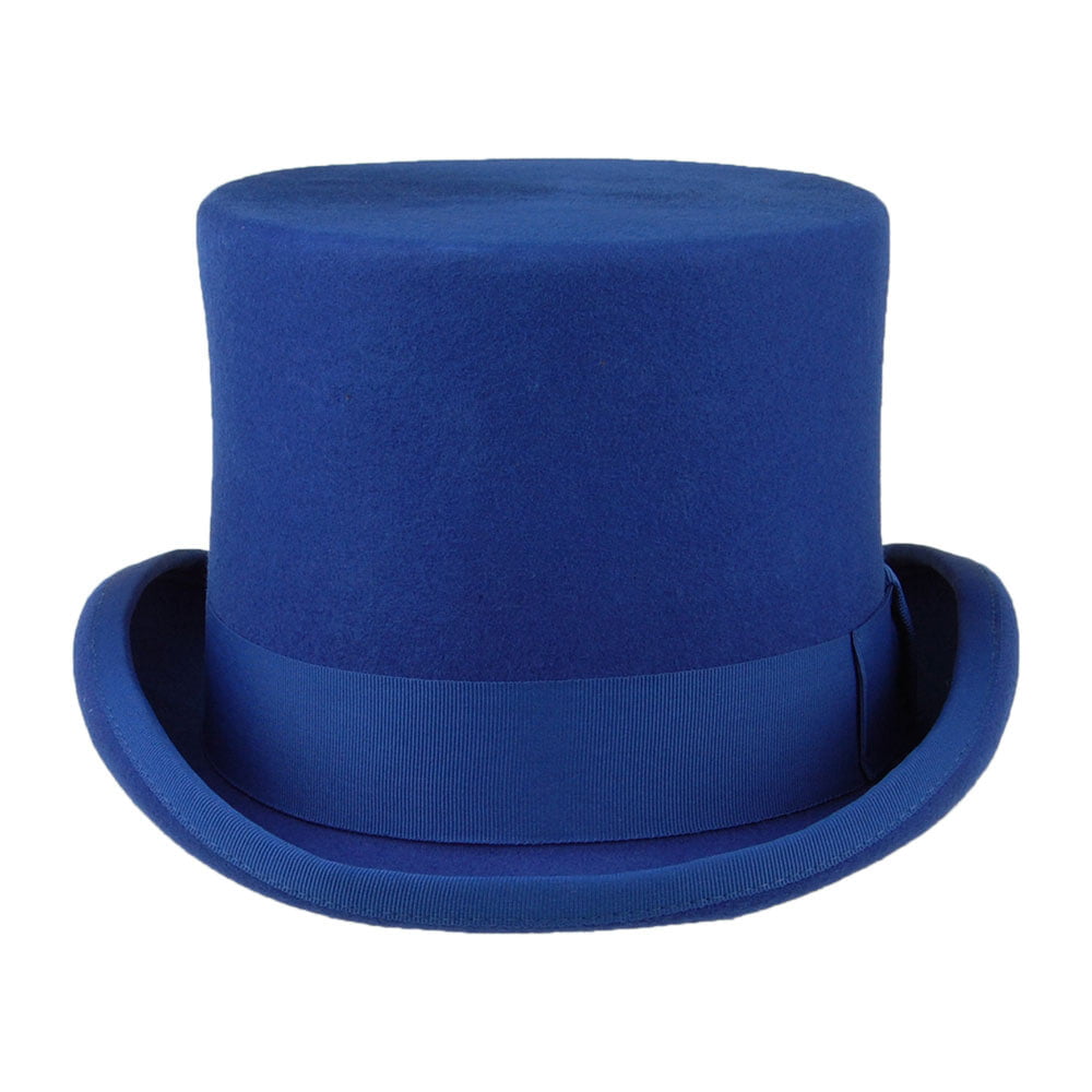 Chapeau Haut de Forme en Laine Feutrée bleu roi DENTON