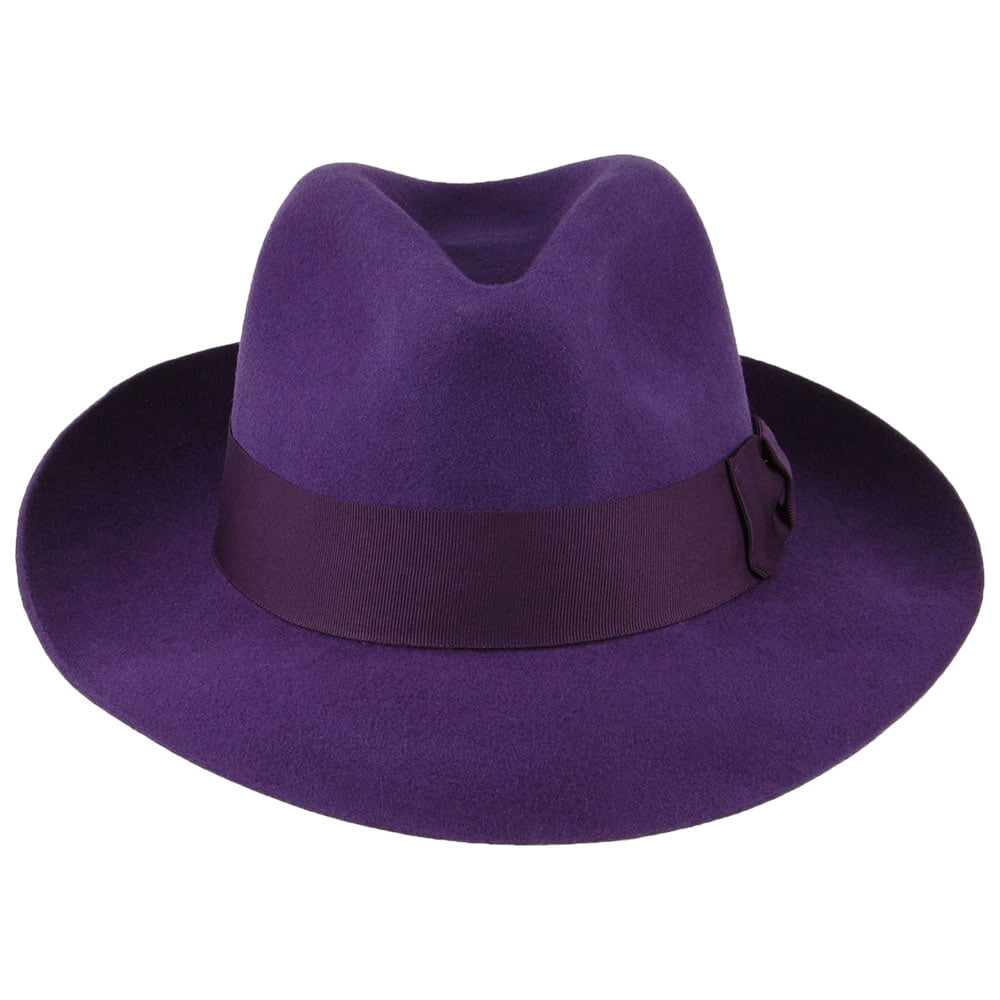 Chapeau Fedora en Laine Feutrée Mayfair violet DENTON