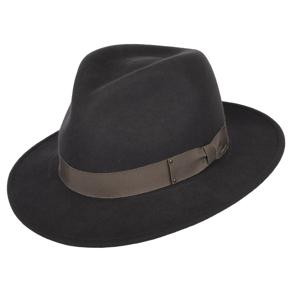 Chapeau Fedora en Laine Feutrée Déformable Hydrofuge Curtis gris BAILEY