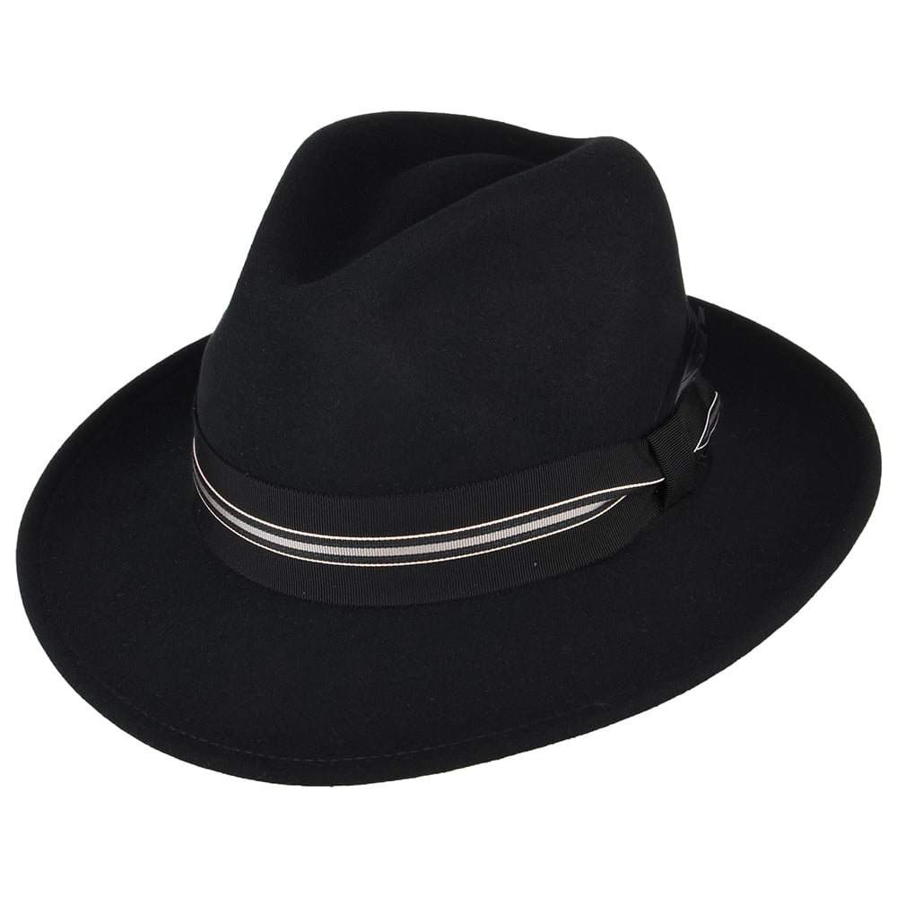 Chapeau Fedora en LiteFelt Marack noir BAILEY