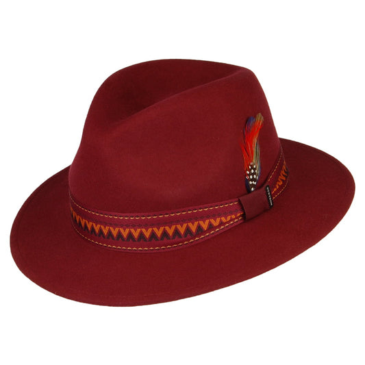 Chapeau Fedora en Laine Feutrée Aztek bordeaux STETSON