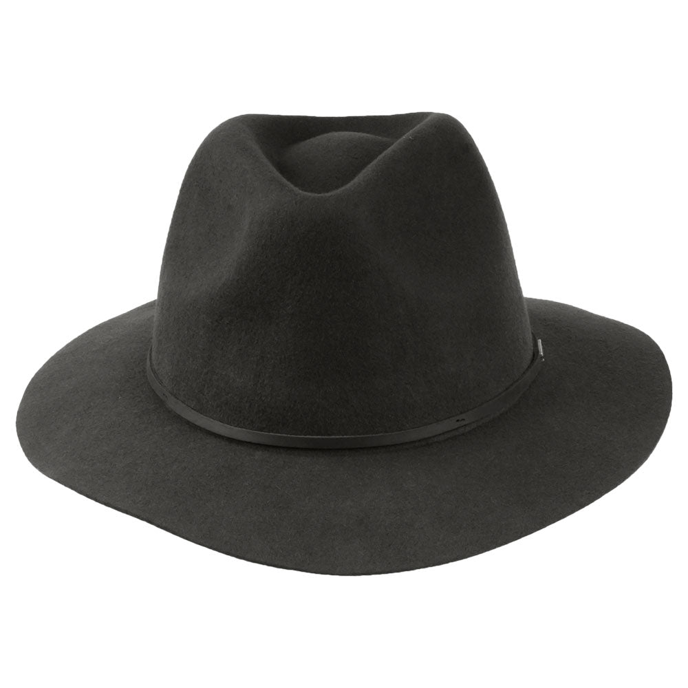 Chapeau Fedora en Laine Feutrée Pliable Wesley noir délavé BRIXTON