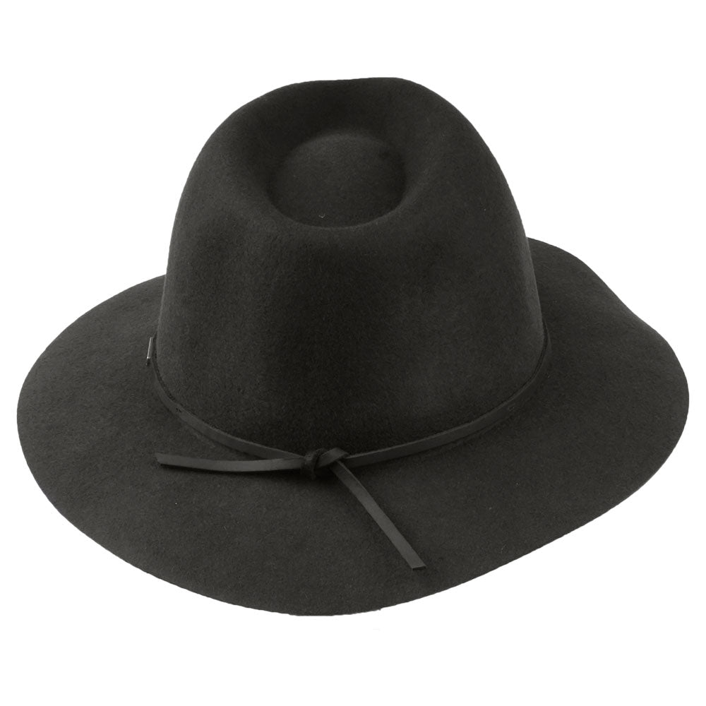 Chapeau Fedora en Laine Feutrée Pliable Wesley noir délavé BRIXTON