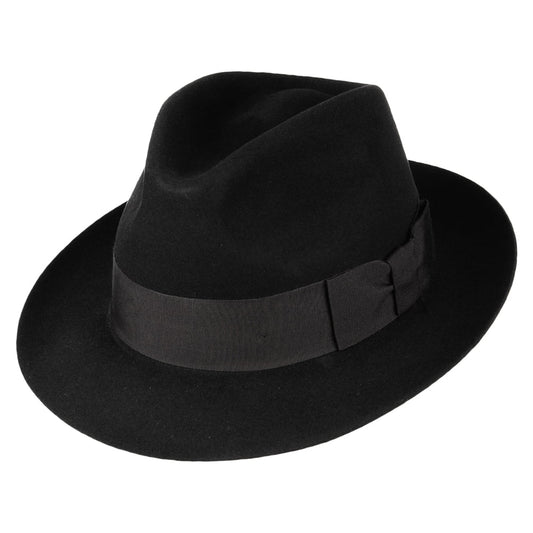 Chapeau Fedora en Feutre de Castor Canterbury noir CHRISTYS