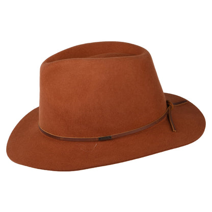 Chapeau Fedora en Laine Feutrée Wesley caramel BRIXTON