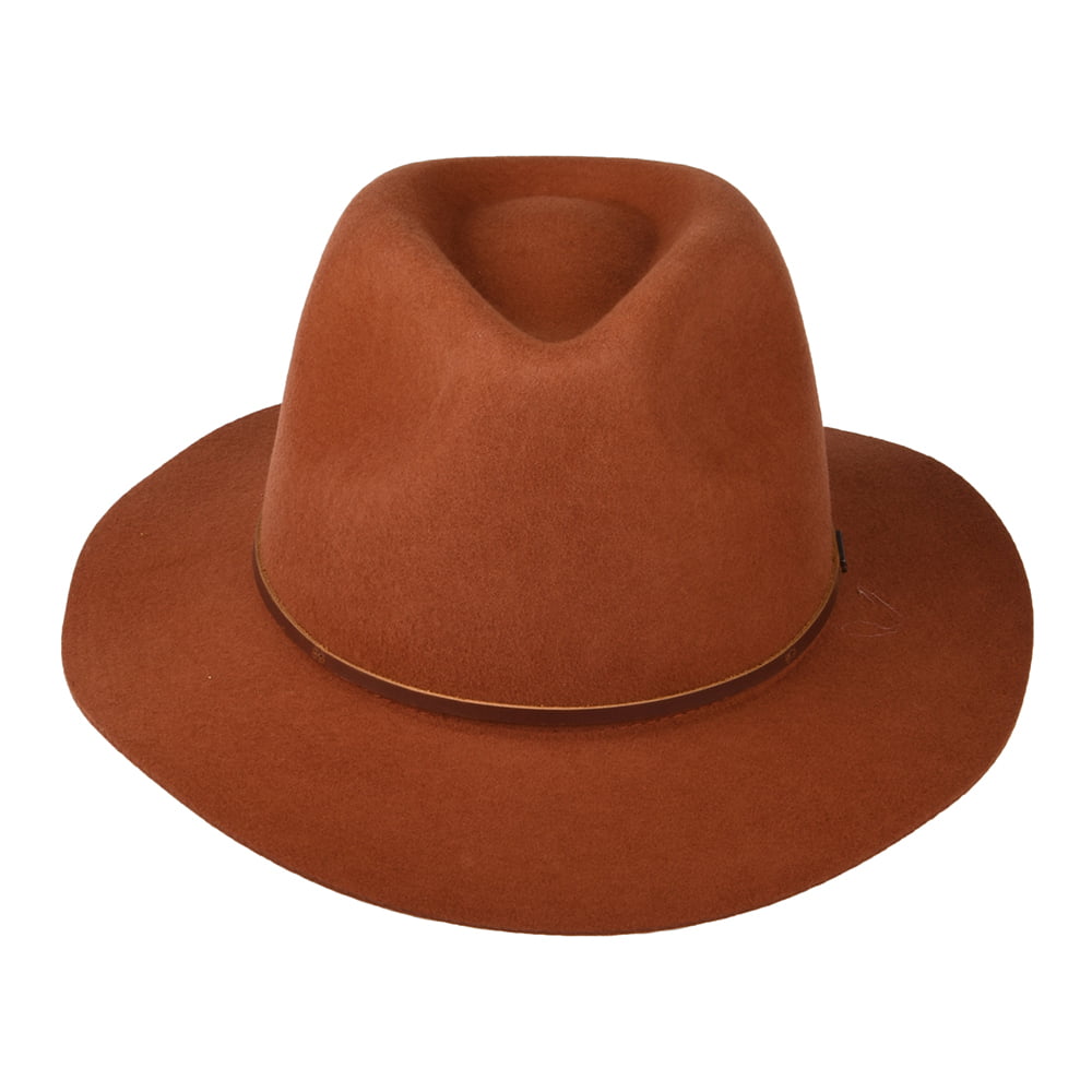 Chapeau Fedora en Laine Feutrée Wesley caramel BRIXTON