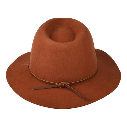 Chapeau Fedora en Laine Feutrée Wesley caramel BRIXTON