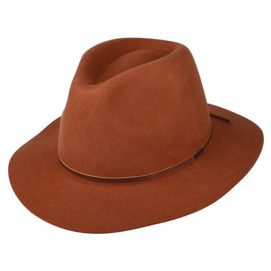 Chapeau Fedora en Laine Feutrée Wesley caramel BRIXTON
