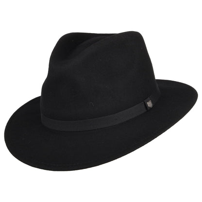 Chapeau Fedora en Laine Feutrée Pliable Messer noir BRIXTON