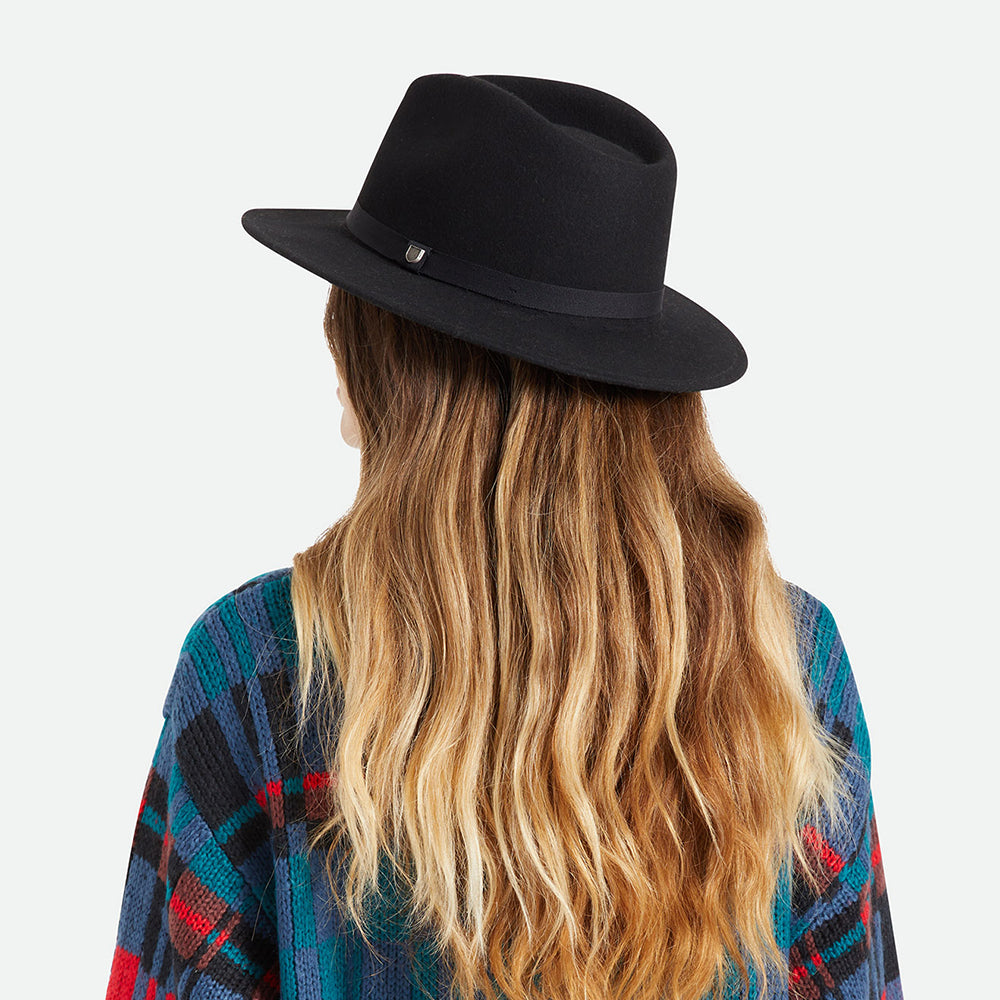Chapeau Fedora en Laine Feutrée Pliable Messer noir BRIXTON