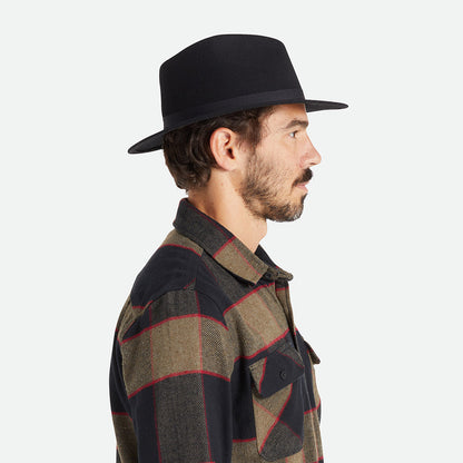 Chapeau Fedora en Laine Feutrée Pliable Messer noir BRIXTON
