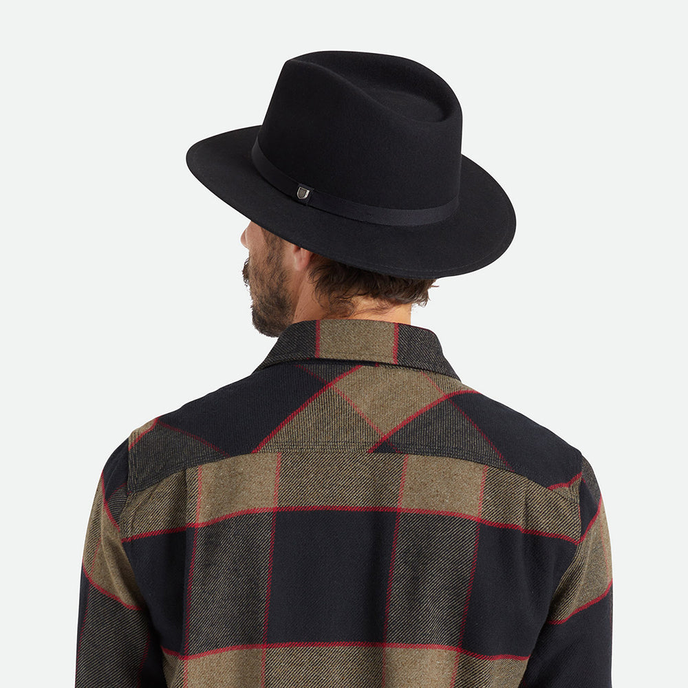 Chapeau Fedora en Laine Feutrée Pliable Messer noir BRIXTON