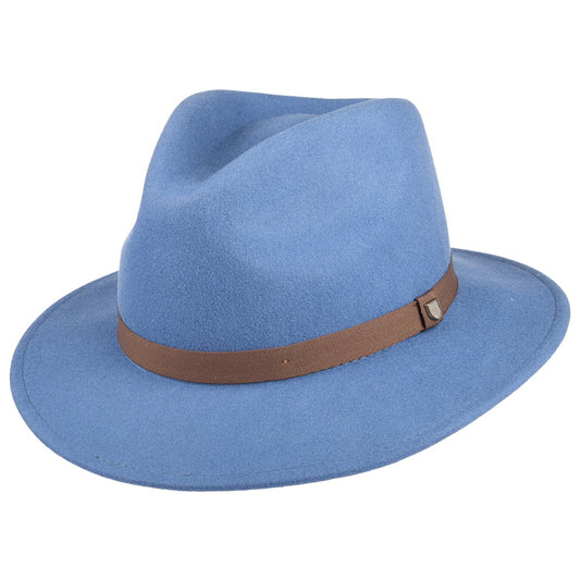 Chapeau Fedora en Laine Feutrée Pliable Messer bleu ardoise BRIXTON