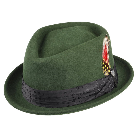 Chapeau Pork Pie en Laine Feutrée Stout mousse BRIXTON