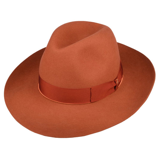 Chapeau Fedora en Fourrure Feutrée Avalon ocre BORSALINO