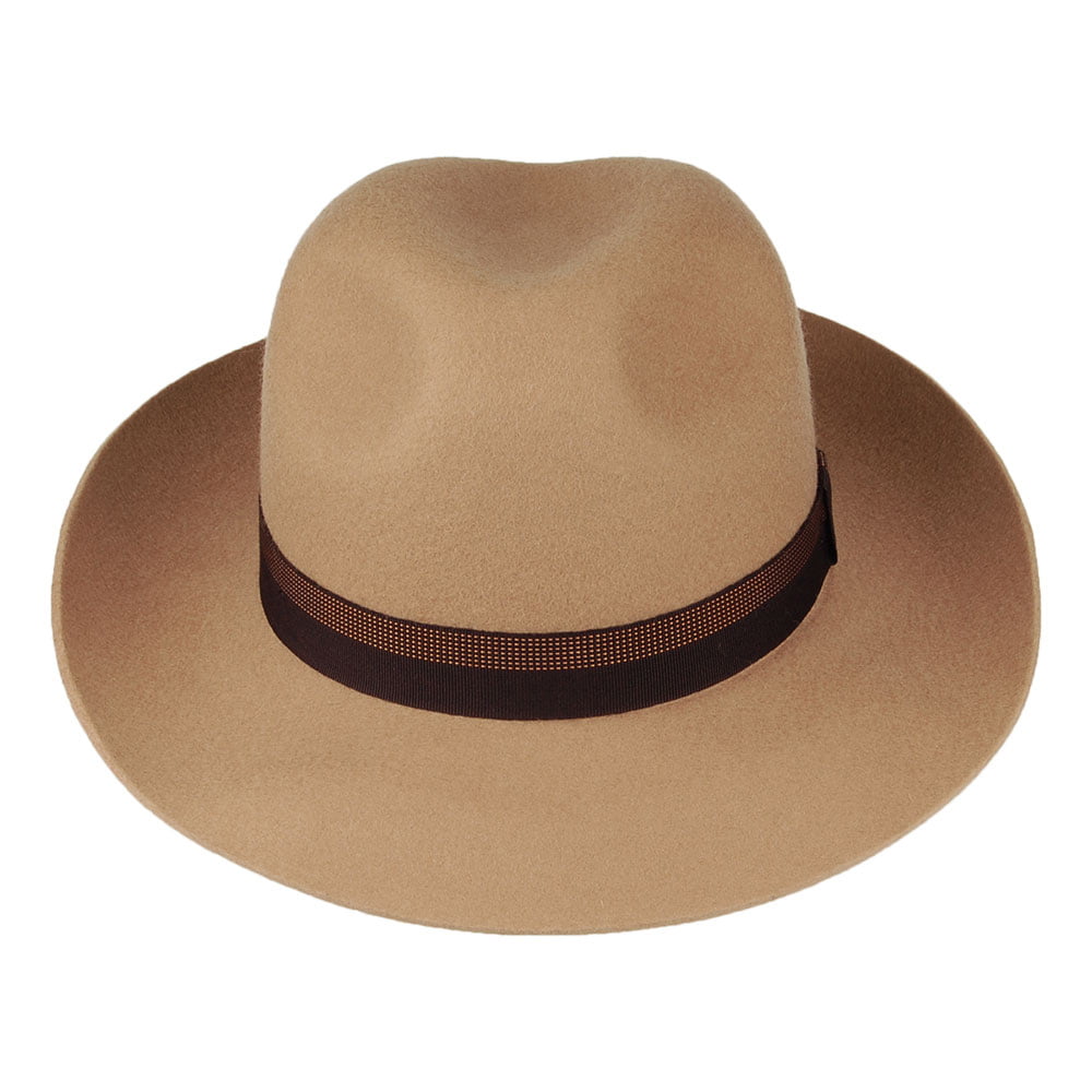 Chapeau Fedora en Laine Feutrée Grosvenor camel CHRISTYS